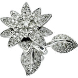 10.5号 フラワーモチーフ ダイヤモンド 0.65ct リング・指輪 K18WGホワイトゴールド 18金 11.7g レディース 【中古】【真子質店】【NN】 【IMoMiD】