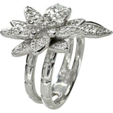 10.5号 フラワーモチーフ ダイヤモンド 0.65ct リング・指輪 K18WGホワイトゴールド 18金 11.7g レディース 【中古】【真子質店】【NN】 【IMoMiD】