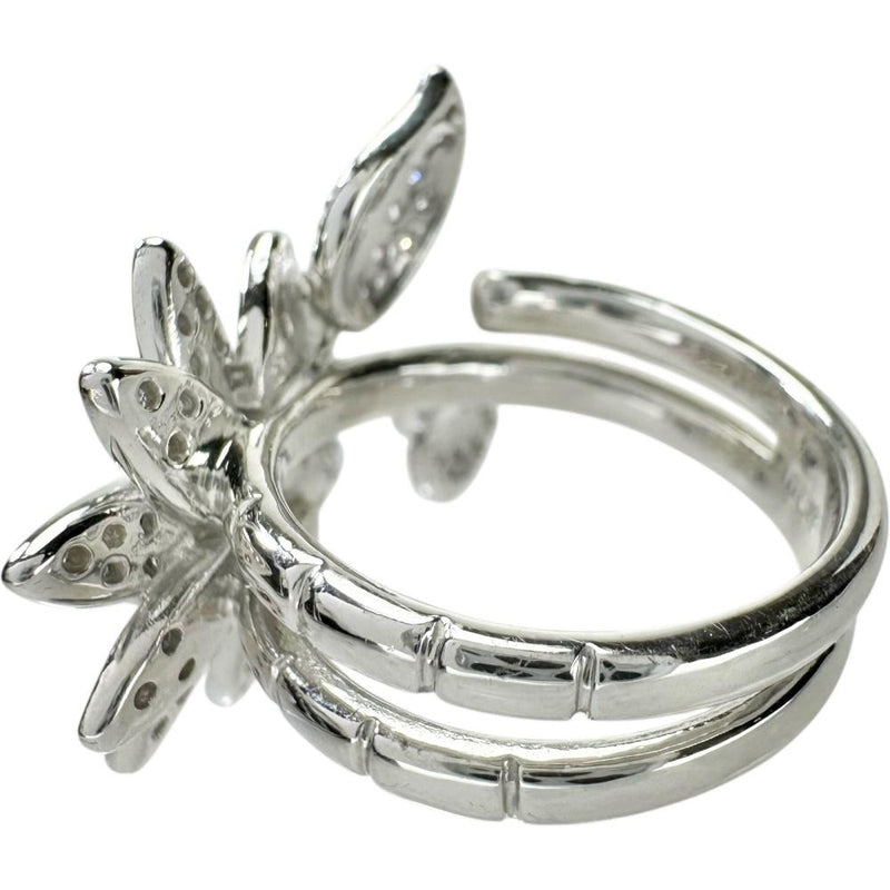 10.5号 フラワーモチーフ ダイヤモンド 0.65ct リング・指輪 K18WGホワイトゴールド 18金 11.7g レディース 【中古】【真子質店】【NN】 【IMoMiD】