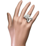 10.5号 フラワーモチーフ ダイヤモンド 0.65ct リング・指輪 K18WGホワイトゴールド 18金 11.7g レディース 【中古】【真子質店】【NN】 【IMoMiD】