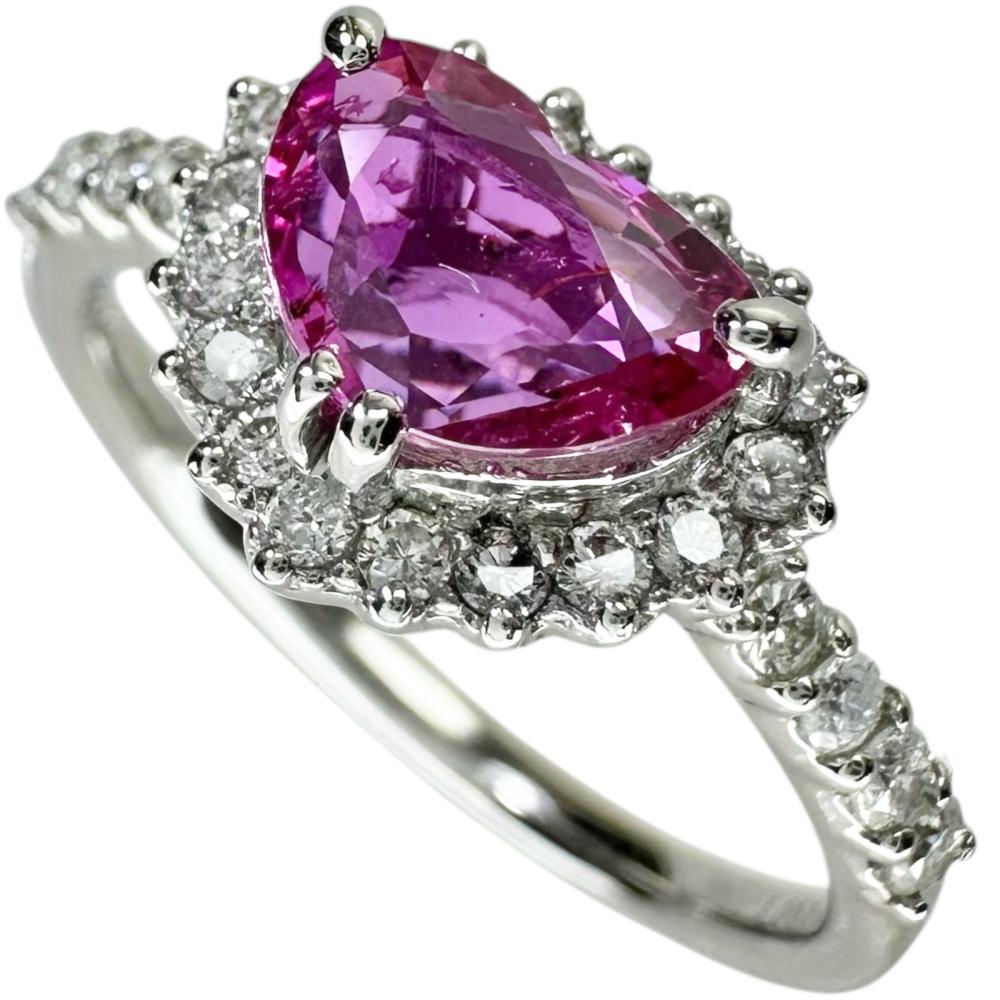 12.5号 ハートモチーフ モザンビーク産 非加熱 ピンクサファイア 1.00  