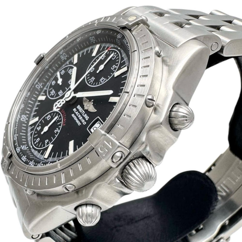 【BREITLING/ブライトリング】 クロノマット ブラックバード A13050.1 OH＆仕上げ済 腕時計 ステンレススチール 自動巻き/オートマ ブラック文字盤 メンズ
【中古】【真子質店】【GD】




【IKxx】