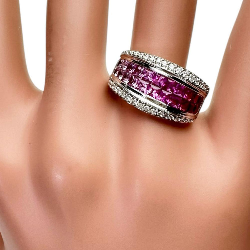 14.5号 ミステリーセッティング/グラデーション ピンクサファイア 0.95ct ルビー 0.70ct ダイヤモンド 0.20ct リング・指輪 K18WGホワイトゴールド 18金 5.9g レディース
【中古】【真子質店】【NN】




【KMiI】