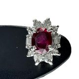 ルビー 0.32×2ct ダイヤモンド 0.13×2ct ピアス Pt850プラチナ/Pt900プラチナ 2.7g レディース 【中古】【真子質店】【NN】 【TKMo】