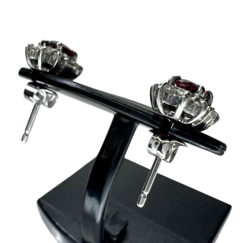 ルビー 0.32×2ct ダイヤモンド 0.13×2ct ピアス Pt850プラチナ/Pt900プラチナ 2.7g レディース 【中古】【真子質店】【NN】 【TKMo】