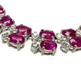 チョーカーネック ルビー 28.0ct ダイヤモンド 1.50ct ネックレス K18WGホワイトゴールド 18金 34.4g 42cm レディース 【中古】【真子質店】【NN】 【DYKMo】