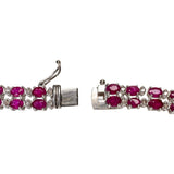 チョーカーネック ルビー 28.0ct ダイヤモンド 1.50ct ネックレス K18WGホワイトゴールド 18金 34.4g 42cm レディース 【中古】【真子質店】【NN】 【DYKMo】