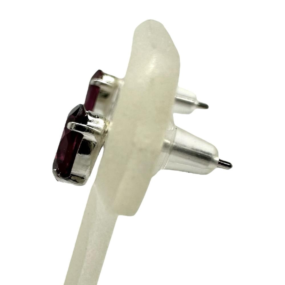 ガーネット ピアス Pt900プラチナ 0.7g レディース 【中古】【真子質店 