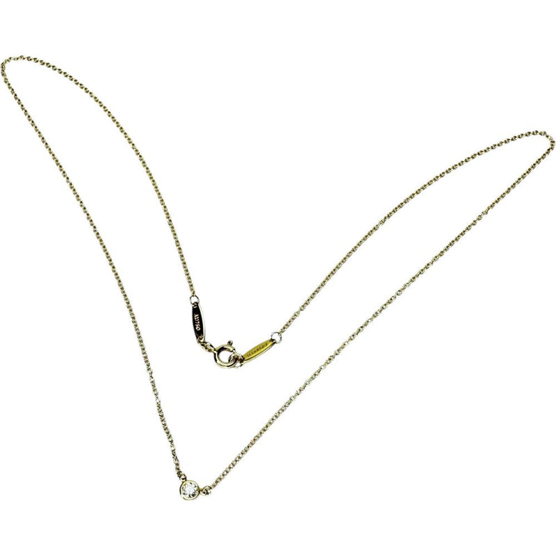 【TIFFANY&Co./ティファニー】 ダイヤモンド1P 推定0.12ct ネックレス バイザヤード K18YGイエローゴールド 18金 1.8g 41cm レディース 【中古】【真子質店】【GD】 【DIMi】