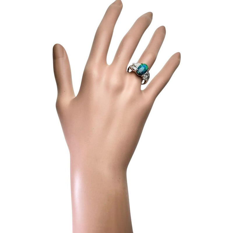 10.5号 ブラックオパール(石目なし) ダイヤモンド 0.50ct リング・指輪 Pt900プラチナ 10.5g レディース 【中古】【真子質店】【NN】 【IKYx】