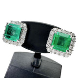 エメラルド 1.21/1.18ct ダイヤモンド 0.28/0.28ct ピアス Pt900プラチナ 4.4g レディース 【中古】【真子質店】【NN】 【MaISx】