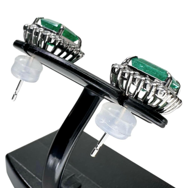 エメラルド 1.21/1.18ct ダイヤモンド 0.28/0.28ct ピアス Pt900プラチナ 4.4g レディース 【中古】【真子質店】【NN】 【MaISx】