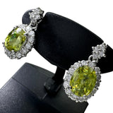 スフェーン 1.22/1.03ct ダイヤモンド 0.28/0.28ct ピアス Pt900プラチナ 3.2g レディース 【中古】【真子質店】【NN】 【IIDD】