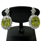 スフェーン 1.22/1.03ct ダイヤモンド 0.28/0.28ct ピアス Pt900プラチナ 3.2g レディース 【中古】【真子質店】【NN】 【IIDD】