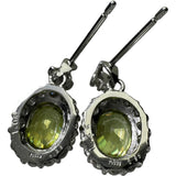 スフェーン 1.22/1.03ct ダイヤモンド 0.28/0.28ct ピアス Pt900プラチナ 3.2g レディース 【中古】【真子質店】【NN】 【IIDD】