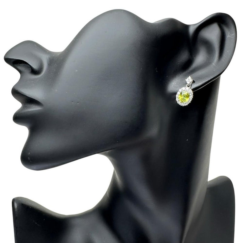 スフェーン 1.22/1.03ct ダイヤモンド 0.28/0.28ct ピアス Pt900プラチナ 3.2g レディース 【中古】【真子質店】【NN】 【IIDD】