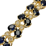 ベルトデザイン サファイア 8.89ct ダイヤモンド 1.00ct ブレスレット K18ゴールド 18金 21.2g 17cm レディース 【中古】【真子質店】【NN】 【TKMox】