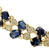 ベルトデザイン サファイア 8.89ct ダイヤモンド 1.00ct ブレスレット K18ゴールド 18金 21.2g 17cm レディース 【中古】【真子質店】【NN】 【TKMox】
