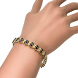 ベルトデザイン サファイア 8.89ct ダイヤモンド 1.00ct ブレスレット K18ゴールド 18金 21.2g 17cm レディース 【中古】【真子質店】【NN】 【TKMox】