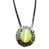 クリソベリルキャッツアイ 1.25ct ダイヤモンド 0.60ct ネックレス Pt900プラチナ/Pt850プラチナ 6.5g 40cm レディース 【中古】【真子質店】【NN】 【YxMo】