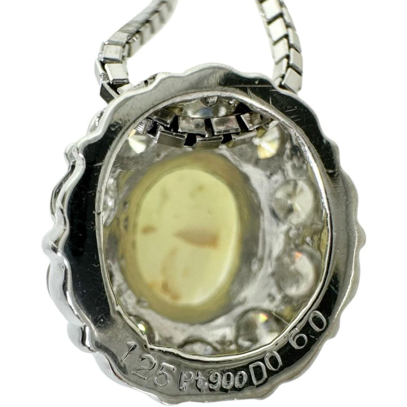 クリソベリルキャッツアイ 1.25ct ダイヤモンド 0.60ct ネックレス Pt900プラチナ/Pt850プラチナ 6.5g 40cm レディース 【中古】【真子質店】【NN】 【YxMo】