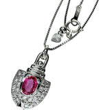 ピンクサファイア 0.69ct ダイヤモンド 0.34ct ネックレス Pt900プラチナ/Pt850プラチナ 6.2g 45cm レディース 【中古】【真子質店】【NN】 【YSMa】