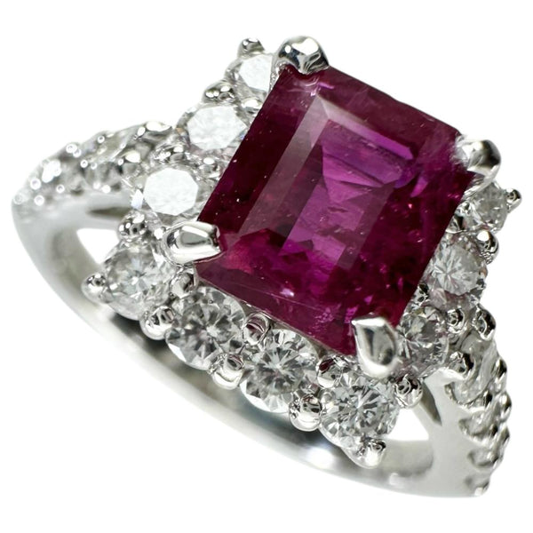 11.5号 ルビー 1.37ct ダイヤモンド 0.87ct リング・指輪 Pt950プラチナ 5.4g レディース 【中古】【真子質店】【NN】 【IMiDMi】
