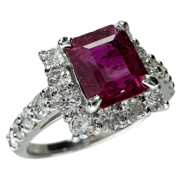 11.5号 ルビー 1.37ct ダイヤモンド 0.87ct リング・指輪 Pt950プラチナ 5.4g レディース 【中古】【真子質店】【NN】 【IMiDMi】