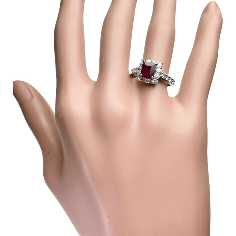 11.5号 ルビー 1.37ct ダイヤモンド 0.87ct リング・指輪 Pt950プラチナ 5.4g レディース 【中古】【真子質店】【NN】 【IMiDMi】