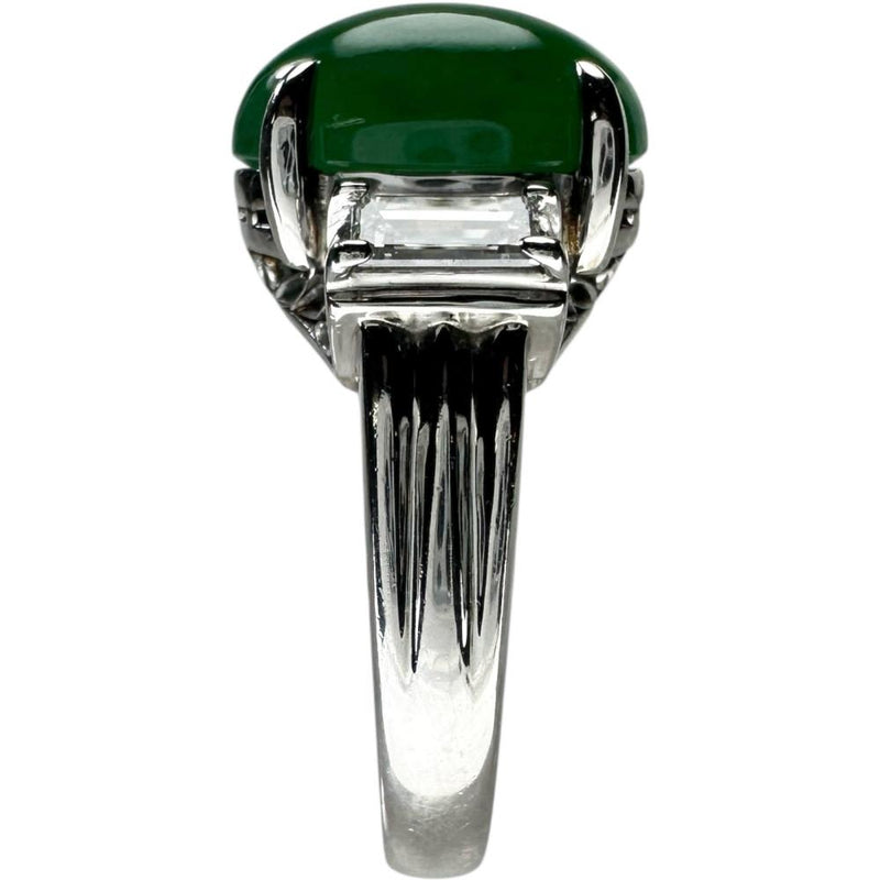 12号 ヒスイ 7.29ct ダイヤモンド 0.65ct リング・指輪 Pt900プラチナ 10.8g レディース 【中古】【真子質店】【NN】 【IMiMoS】
