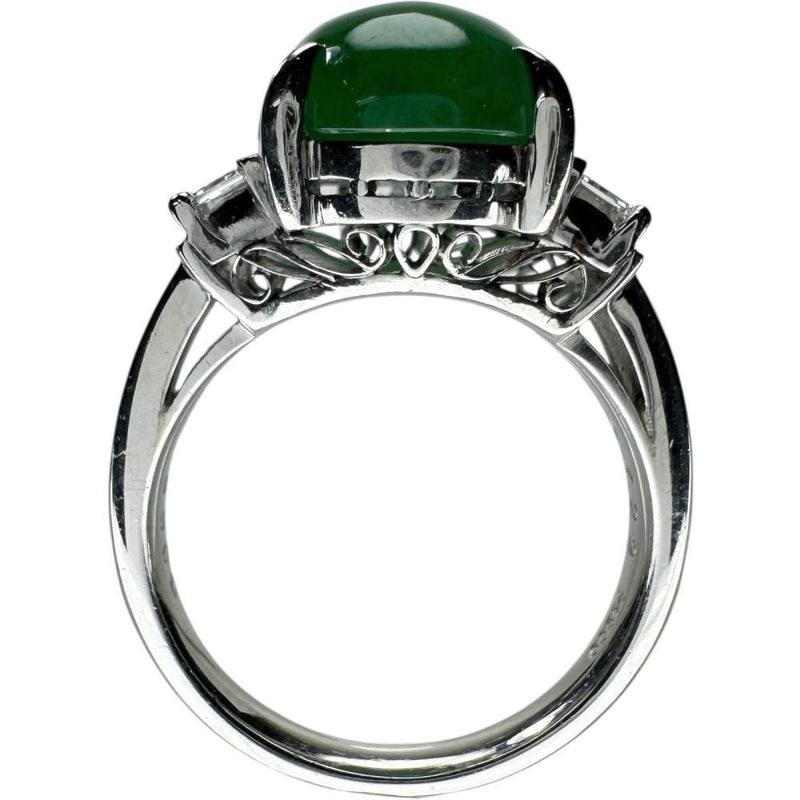 12号 ヒスイ 7.29ct ダイヤモンド 0.65ct リング・指輪 Pt900プラチナ 10.8g レディース 【中古】【真子質店】【NN】 【IMiMoS】