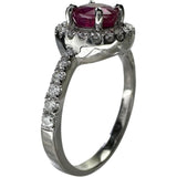 11号 ビルマ産ピジョンブラッドルビー 1.04ct ダイヤモンド 0.28ct リング・指輪 Pt900プラチナ 4.4g レディース 【中古】【真子質店】【NN】 【IKTK】