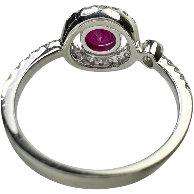 11号 ビルマ産ピジョンブラッドルビー 1.04ct ダイヤモンド 0.28ct リング・指輪 Pt900プラチナ 4.4g レディース 【中古】【真子質店】【NN】 【IKTK】