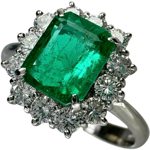 14号 エメラルド 1.17ct ダイヤモンド 0.55ct リング・指輪 Pt900プラチナ 4.7g レディース 【中古】【真子質店】【NN】 【IMaMoMa】