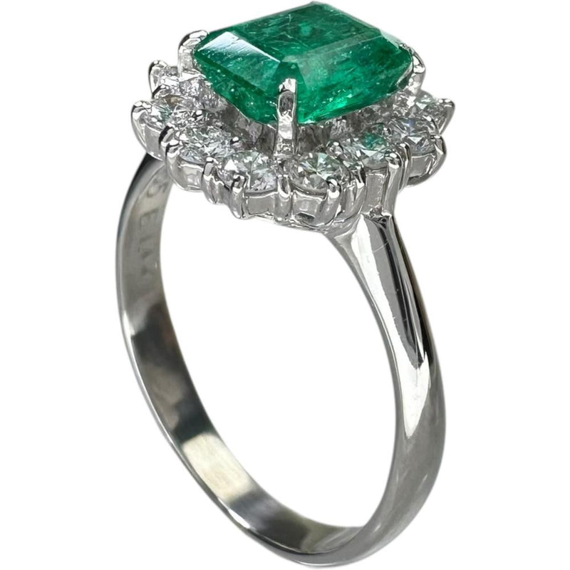 14号 エメラルド 1.17ct ダイヤモンド 0.55ct リング・指輪 Pt900プラチナ 4.7g レディース 【中古】【真子質店】【NN】 【IMaMoMa】