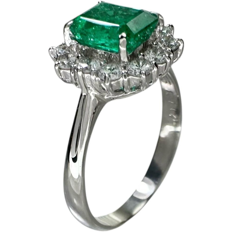 14号 エメラルド 1.17ct ダイヤモンド 0.55ct リング・指輪 Pt900プラチナ 4.7g レディース 【中古】【真子質店】【NN】 【IMaMoMa】