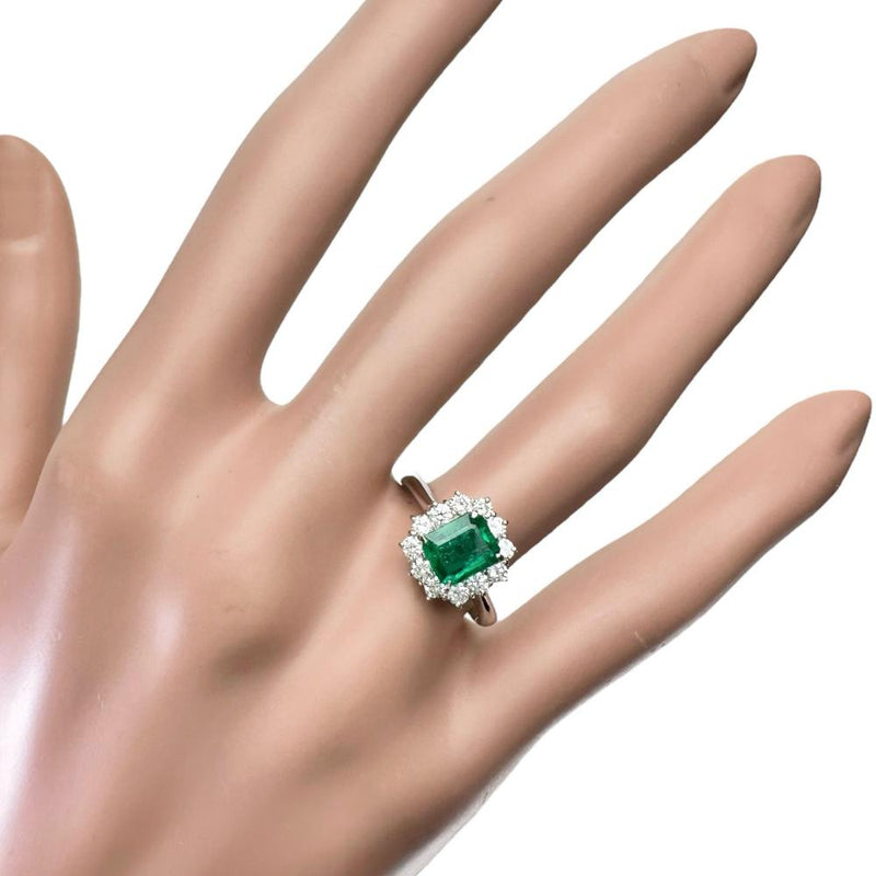 14号 エメラルド 1.17ct ダイヤモンド 0.55ct リング・指輪 Pt900プラチナ 4.7g レディース 【中古】【真子質店】【NN】 【IMaMoMa】