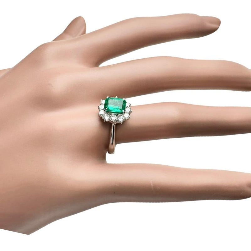 14号 エメラルド 1.17ct ダイヤモンド 0.55ct リング・指輪 Pt900プラチナ 4.7g レディース 【中古】【真子質店】【NN】 【IMaMoMa】