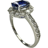 14号 スリランカ産非加熱サファイア 1.64ct ダイヤモンド 0.72ct リング・指輪 Pt950プラチナ 4.5g レディース 【中古】【真子質店】【NN】 【ISxMa】