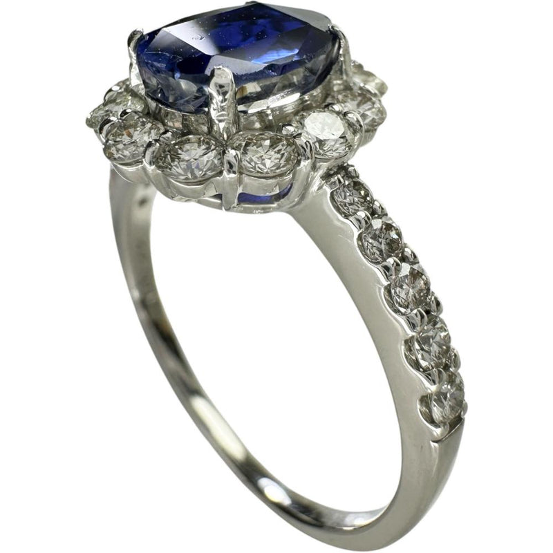 14号 スリランカ産非加熱サファイア 1.64ct ダイヤモンド 0.72ct リング・指輪 Pt950プラチナ 4.5g レディース 【中古】【真子質店】【NN】 【ISxMa】