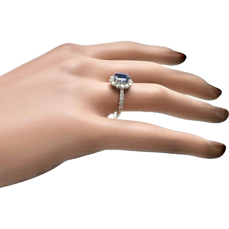 14号 スリランカ産非加熱サファイア 1.64ct ダイヤモンド 0.72ct リング・指輪 Pt950プラチナ 4.5g レディース 【中古】【真子質店】【NN】 【ISxMa】