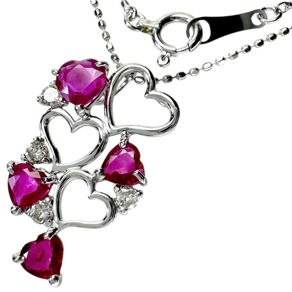ハートモチーフ ルビー 1.02ct ダイヤモンド 0.12ct ネックレス K18WGホワイトゴールド 18金 2.4g 40cm レディース
【中古】【真子質店】【NN】




【DxK】