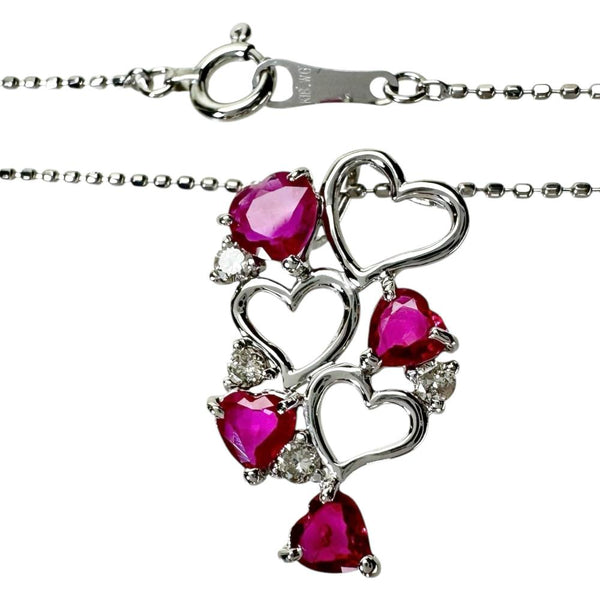 ハートモチーフ ルビー 1.02ct ダイヤモンド 0.12ct ネックレス K18WGホワイトゴールド 18金 2.4g 40cm レディース
【中古】【真子質店】【NN】




【DxK】