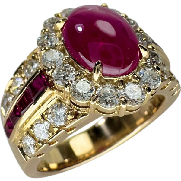 11号 中央ルビー 1.89ct 脇石ルビー 計0.46ct ダイヤモンド 計1.04ct リング・指輪 K18ゴールド 18金 11.1g レディース 【中古】【真子質店】【NN】 【ISMaY】