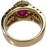 11号 中央ルビー 1.89ct 脇石ルビー 計0.46ct ダイヤモンド 計1.04ct リング・指輪 K18ゴールド 18金 11.1g レディース 【中古】【真子質店】【NN】 【ISMaY】