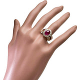 11号 中央ルビー 1.89ct 脇石ルビー 計0.46ct ダイヤモンド 計1.04ct リング・指輪 K18ゴールド 18金 11.1g レディース 【中古】【真子質店】【NN】 【ISMaY】