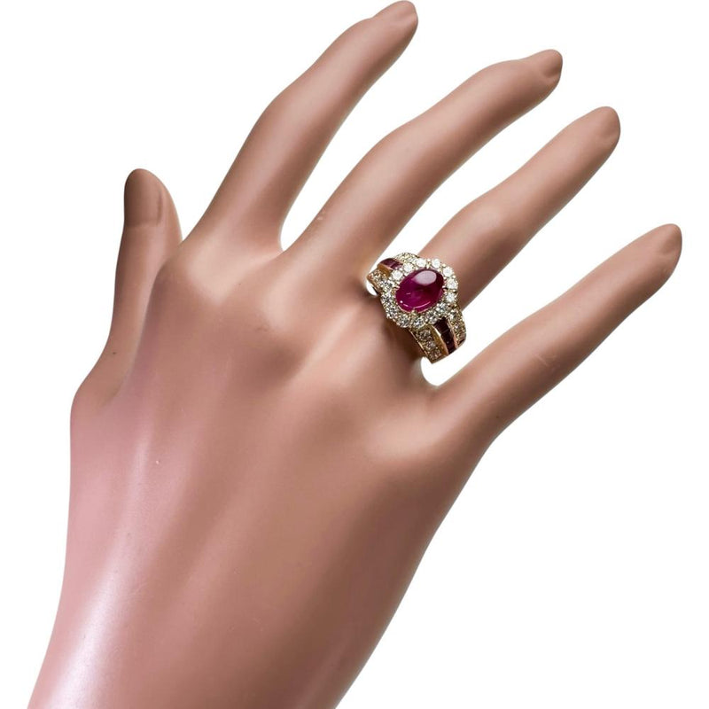 11号 中央ルビー 1.89ct 脇石ルビー 計0.46ct ダイヤモンド 計1.04ct リング・指輪 K18ゴールド 18金 11.1g レディース 【中古】【真子質店】【NN】 【ISMaY】
