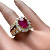 11号 中央ルビー 1.89ct 脇石ルビー 計0.46ct ダイヤモンド 計1.04ct リング・指輪 K18ゴールド 18金 11.1g レディース 【中古】【真子質店】【NN】 【ISMaY】