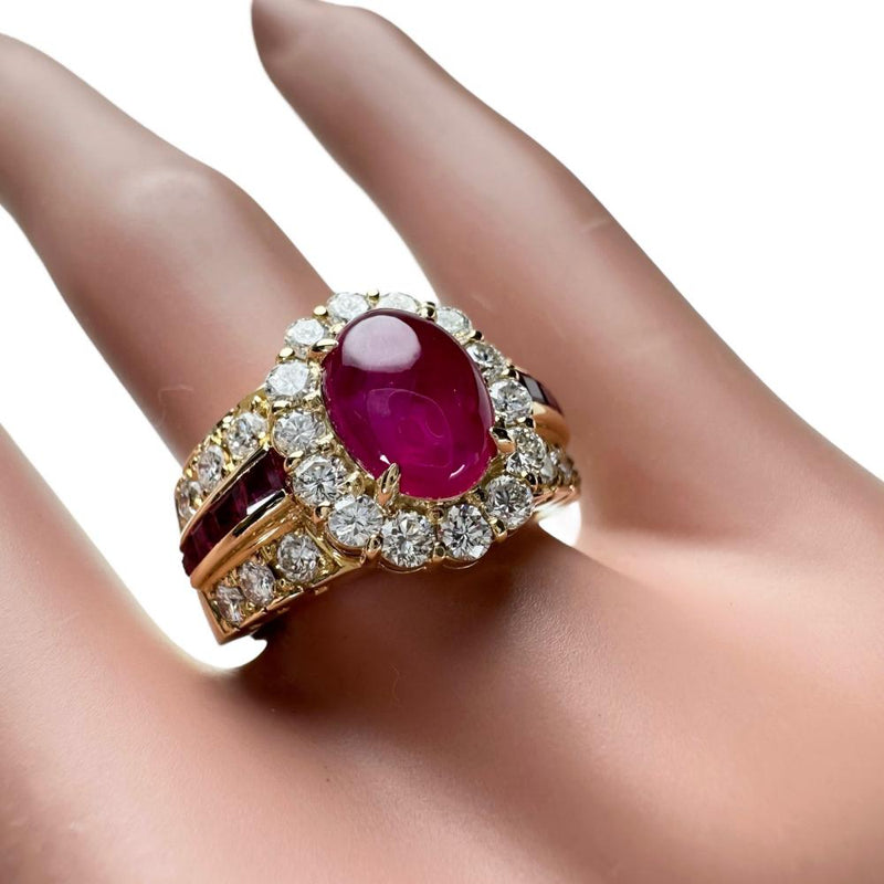 11号 中央ルビー 1.89ct 脇石ルビー 計0.46ct ダイヤモンド 計1.04ct リング・指輪 K18ゴールド 18金 11.1g レディース 【中古】【真子質店】【NN】 【ISMaY】