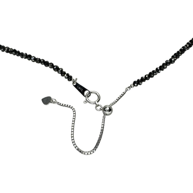 ブラックダイヤモンド 30.00ct ネックレス K18WGホワイトゴールド 18金 7.3g 46cm レディース 【中古】【真子質店】【NN】 【TTx】